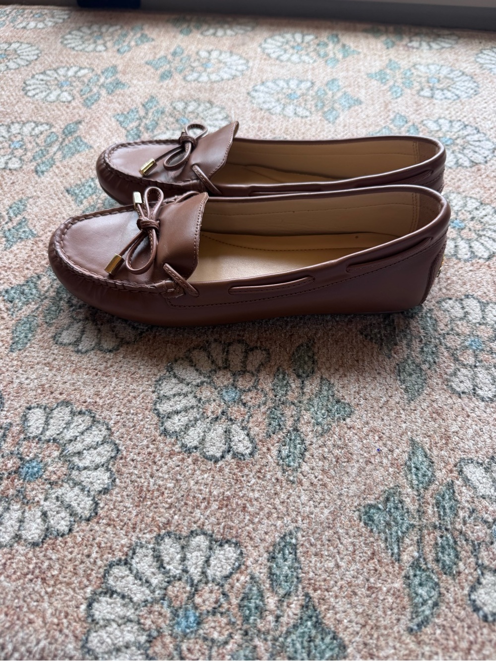 Michael Michael Kors Brown Leather Driving loafers Moccasins size 7 - Picture 6 of 9